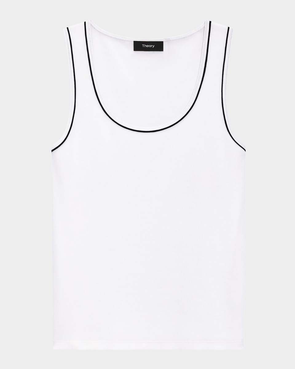 Ribbed Scoop-Neck Tank Top